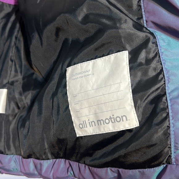 All In Motion Girls Purple Metallic Winter Snow Jacket Size XL 14/16 - Picture 9 of 16